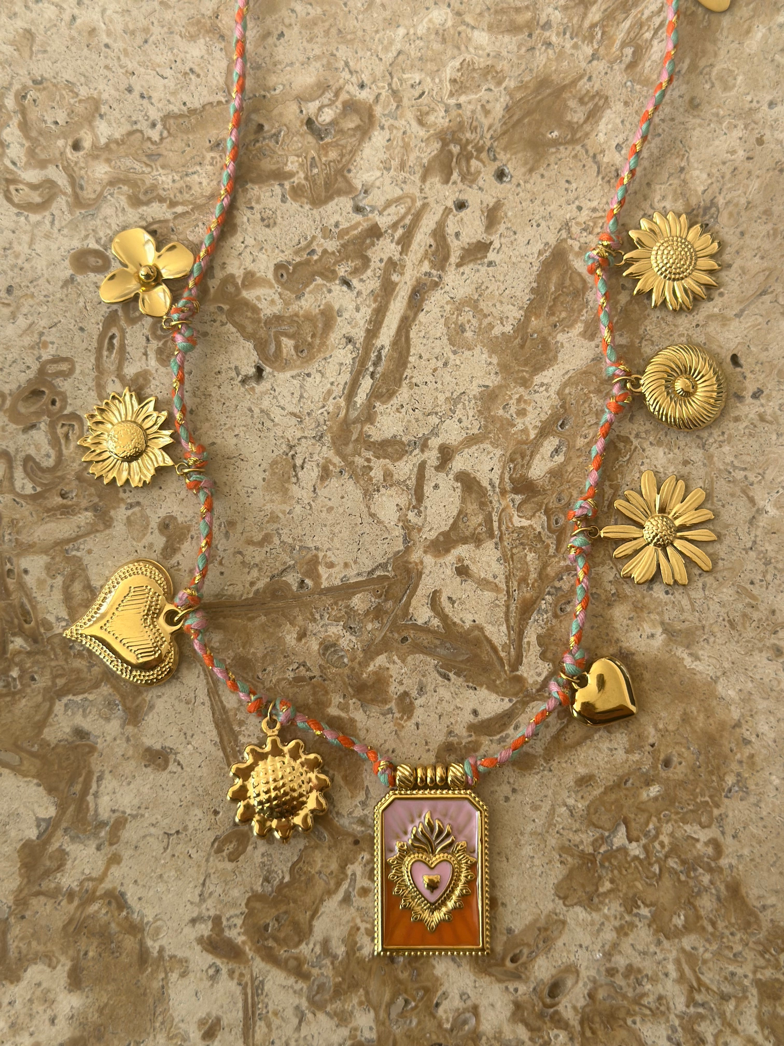 Collier Aztea rose