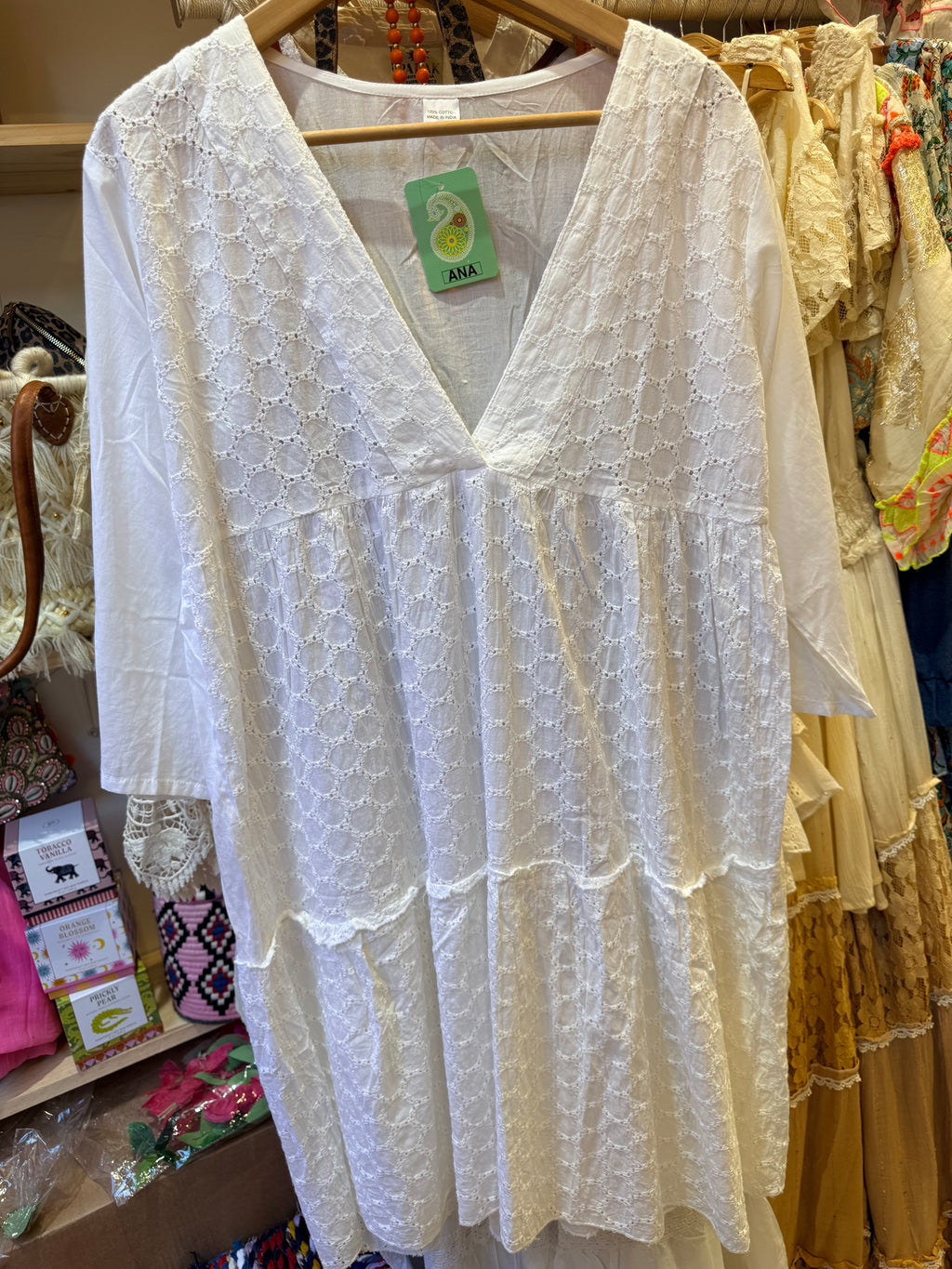 Robe coton brodé